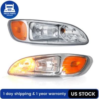 2PCS Headlights Assembly LH&RH For Peterbilt 337 340 348 382 384 385 386 387 - Image 1 of 4