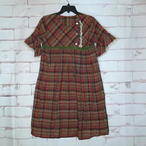 Vestido De Colección Años 40’s 50 Rojo Cuadros Mujer’s Adolescente Junior Talla S 1940’s 1950s!!LEER!! - Imagen 1 de 8