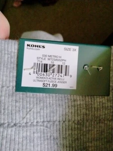 NWT Tek Gear Ultrasoft Fleece Relaxed Jogger Pants Womens (3X) Drawstring Gray - Picture 1 of 11