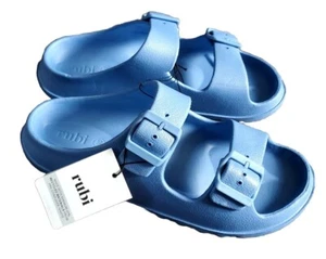 Rubi Women's Double Buckle Buckle Slides Blue Chalk Sz 5 US: EUR:36 New - Picture 1 of 9