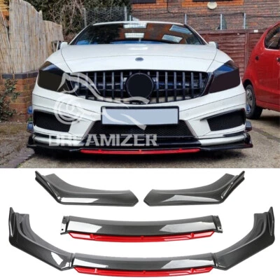 Alerón labial de parachoques delantero de fibra de carbono para Mercedes Benz A45 AMG W176 Foto 1 de 4