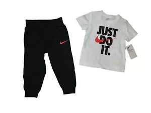 Nike Boys Outfit Set Pants Joggers Short Sleeve T-Shirt Baby Toddler 2T NWT - Picture 1 of 3