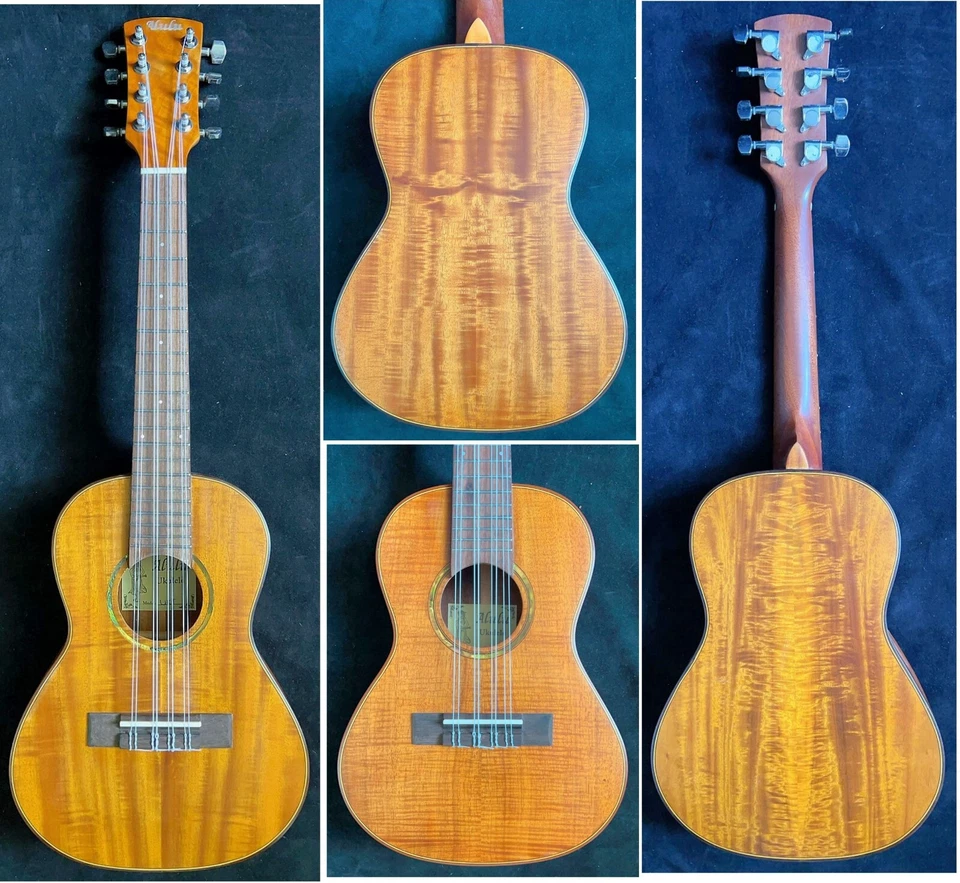 Alulu 8 String Solid curly Acacia Koa wood Tenor Ukulele BU982 BU983 - Image 1 of 1