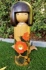 Vintage Large Japanese Creative Kokeshi Doll Camellia Artist Usaburo Okamoto