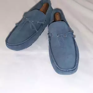 Men's Blue Suede Loafers - Picture 1 of 10