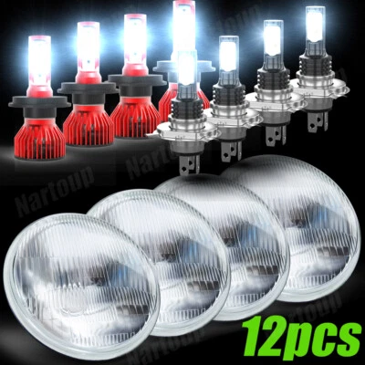 For Ford Galaxie 500 1962-1974 4pcs 5.75" 5-3/4inch Round LED Headlights Upgrade - Image 1 of 4