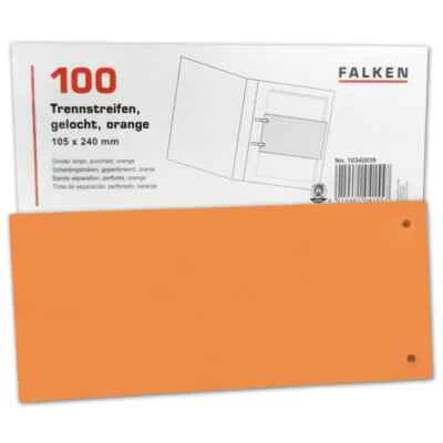 FALKEN 100 Trennstreifen Ordner Register Papier Karton Trennblätter Büro Orange Grau
