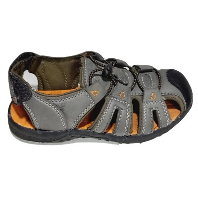 Sandalias deportivas de senderismo Cherokee para niños marrón naranja de cuero talla 13 Foto 1 de 4