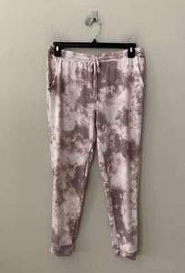 NEU! Danskin Damen-Pyjamahose Gr. L weich gestrippt gerippt Hacci Jogger Krawatte gefärbt - Bild 1 von 5