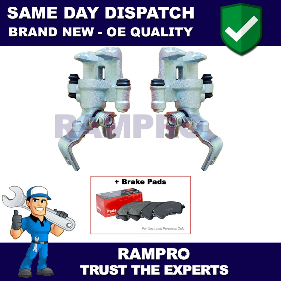 Pinzas de freno traseras Rampro + pastillas para Mazda 323 1998-2004 1,8 totalmente nuevas Foto 1 de 1