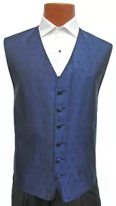 Men's Perry Ellis Navy Blue Tuxedo Vest Fullback Wedding Groom Prom Medium M - Picture 1 of 5