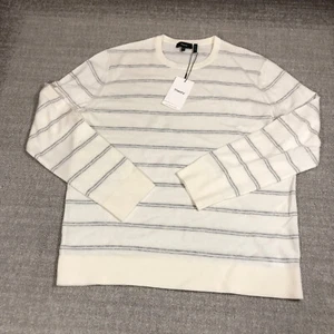 New Theory Sweater Mens Extra Large Pullover Riland Wool Blend Harman Stripe - Picture 1 of 15