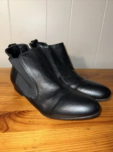 Chinesische Wäsche schwarze Leder-Booties Größe 10 M Britt 4585 - Bild 1 von 15