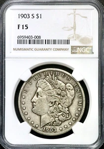 1903-S Morgan Silver One $1 Dollar - NGC F 15 - San Francisco CC643 - Picture 1 of 4