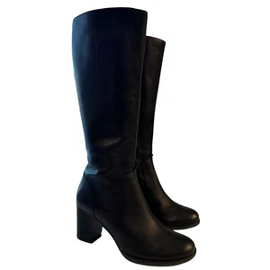 Timberland Atlantic Height Medium Shaft Tall Boots Black Leather Size 7.5 EUC - Picture 1 of 13