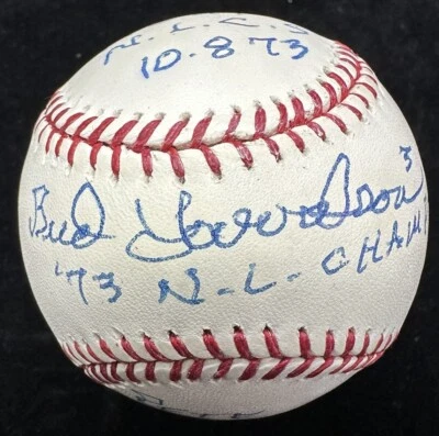 Bud Harrelson The Fight Signed Baseball JSA - Image 1 of 4