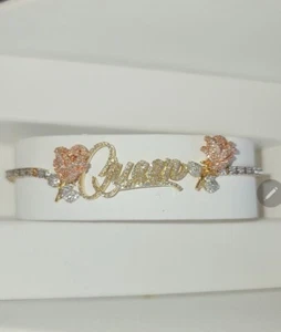 Diamond Qween With Roses Lady's Bracelet - Picture 1 of 5
