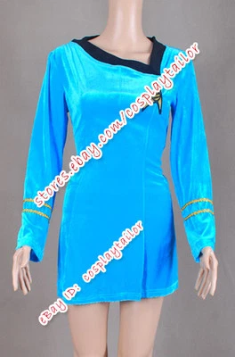 Disfraz Se Ajusta a Star Trek TOS Juegos con disfraces Uniforme de Trabajo Femenino Vestido Azul Alta Calidad Foto 1 de 4