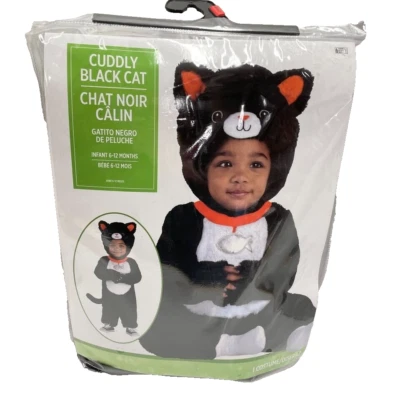 Infant Cuddly Black Cat Costume: 6-12 Months - Image 1 of 3