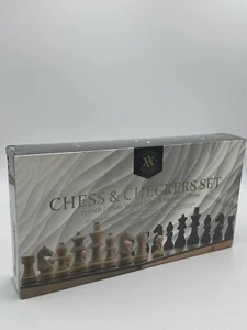 Juego de ajedrez y damas plegables de madera A&A de 15 pulgadas con 3 pulgadas de altura King Staunto... - Imagen 1 de 13