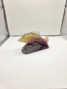 Silk Flourite Hand carved Dolphin Cut 0.9 Lb.  - Picture 1 of 5