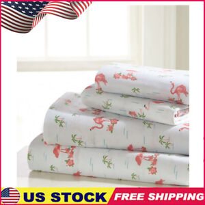 Flamingo Full Sheet Set Bedding Home Fashions Imported 4 Piece GSM Microfiber