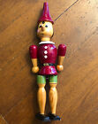Vintage Pinocchio Articulated Folk Art Wood Toy Figurine 11”