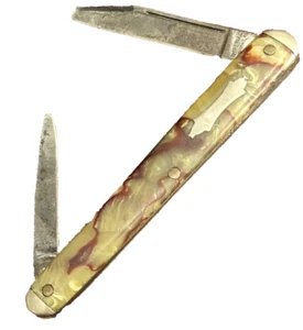 RARE 1930-1936 Vintage 2 Blade Imperial Green Handle Pocket Pen Knife - Picture 1 of 5