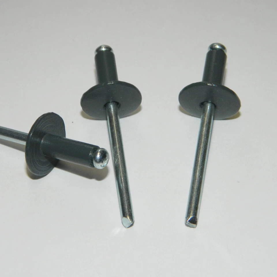 50 Stück Großkopf Blindnieten 4x8 K12 ALU/Stahl RAL 7016 Anthrazitgrau