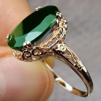 Elegantes anillos enchapados en oro amarillo de 18k para mujer joyas de circonita cúbica talla 6-10 Foto 1 de 3