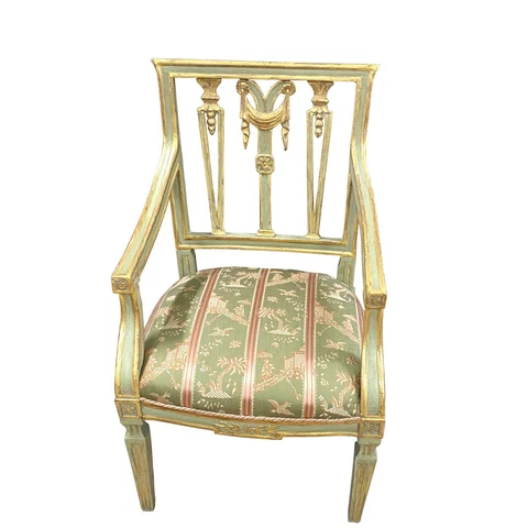 18th Century Italian Gilt & Painted Armchair Cover