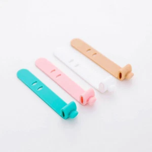 12pcs Creative Silicone Cord Keeper Wire Management Earphone Cable Winder - Afbeelding 1 van 12