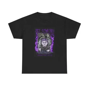 Pet Sematary Shirt Vintage Film Movie Poster Stephen King Unisex Heavy Cotton - Picture 1 of 5