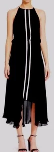 Parker BLACK Macedonia High Low dress Silk Sz L NWT MSRP $288  - Picture 1 of 9