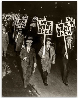 We Want Beer Prohibition Wall Art 11x14 Unframed Vintage Speakeasy Bar Print - Image 1 of 4