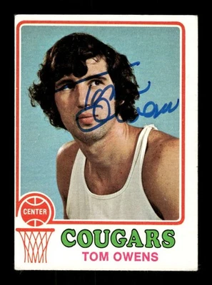 1973 Topps ABA Cougars 189 Tom Owens RC signed auto autograph BXCP29 - Image 1 of 2
