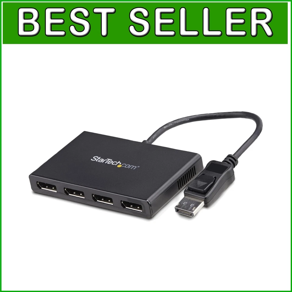 4-Port DisplayPort MST Hub: Connect Quad 1080p Monitors Easily - Windows Only - Image 1 of 4