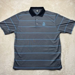 FootJoy Golf Polo Camicia Uomo XL Grigio Blu Righe Stafford Ricamo - Foto 1 di 11