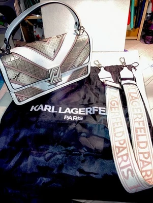 Bandolera KARL LAGERFELD PARIS Piel de Serpiente/Cuero/Simone/Blanco Invierno/Multi Foto 1 de 4