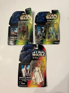 Star Wars POTF2 Lot of 3 Leia Greedo Hammerhead 1995–96 Kenner MOC NIB - Picture 1 of 7