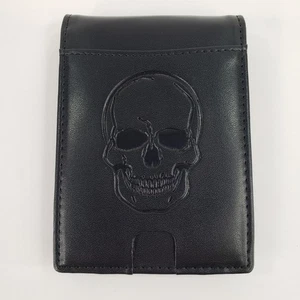 LAZY SKULL Black Bifold Wallet Faux Leather Goth Collection Slim RFID Blocking - Picture 1 of 6