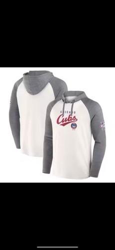 OFF WHITE Felpa con cappuccio manica lunga Chicago Cubs 1994 96 bianco sporco grigio