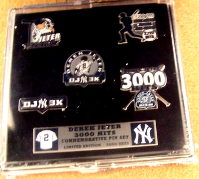 NY New York Yankees DEREK JETER 3000 hits 5 pin set MLB FREE SHIPPING - Image 1 of 4