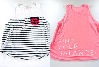 Lote de 2 camisas de entrenamiento para mujer talla L sin mangas antiguas azul marino y Victorias Secret usadas en excelente estado Foto 1 de 4