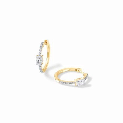 0.95Ct Womens IGI Certified Lab Grown Diamond Earring Solid 10K Real Yellow Gold - Image 1 of 2