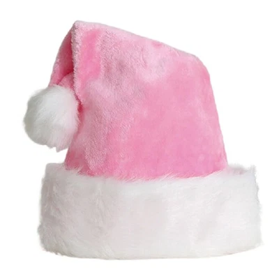 Sombrero de Papá Noel de terciopelo cómodo, adultos, vacaciones de Navidad, suministros de fiesta de Año Nuevo, sombrero Foto 1 de 4