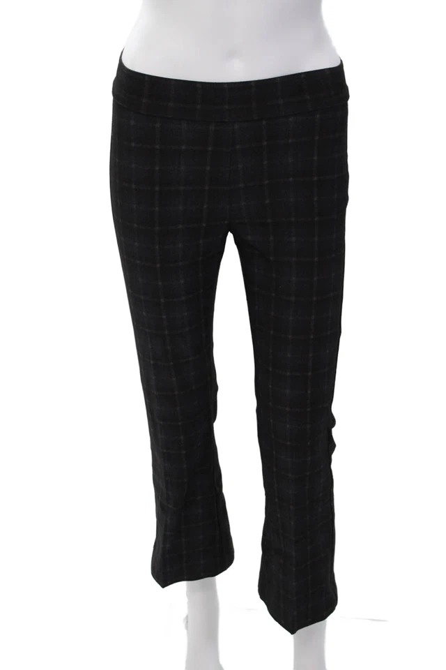 Pantalones a Cuadros Avenue Montaigne Mujer Cintura Elástica Corte Bota Marrón Talla 0 Foto 1 de 4