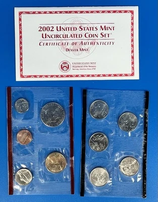 2002 Uncirculated Coin Set U.S Mint Denver Plus 5 Uncirculated State Qaurters. - Image 1 of 2