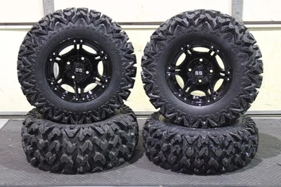 CAN AM RENEGADE 1000 25" RIP SAW RADIAL ATV TIRE & VIPER BLK WHEEL KIT CAN1CA - Image 1 of 4