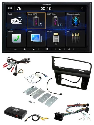 Alpine Bluetooth 2DIN Lenkrad DAB USB Autoradio für VW Golf VII 7 2012-2018 Info - Bild 1 von 4